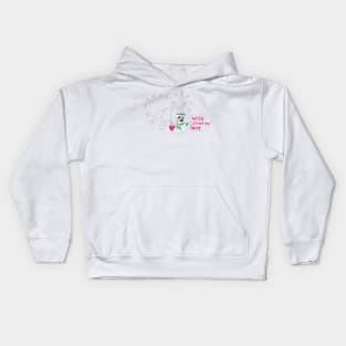 Adorable French Bulldog with a Rose Kids Hoodie